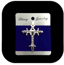 Load image into Gallery viewer, Rhinestone Jesus Cross Brooch