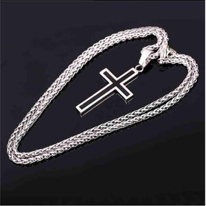 Trendy Black Cross Pendant & Necklace