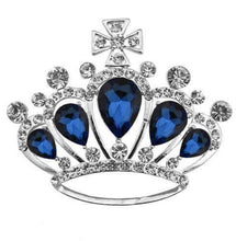 Load image into Gallery viewer, Crystal Crown Cross Brooch