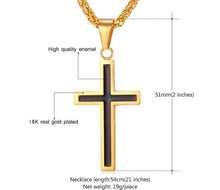 Load image into Gallery viewer, Trendy Black Cross Pendant &amp; Necklace