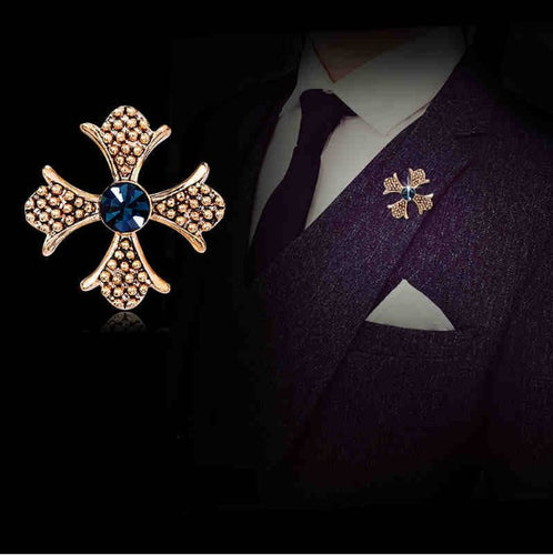 Men Fashion Cross Brooch