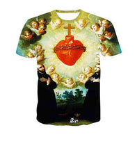 Load image into Gallery viewer, Sacred Heart of Jesus Print T-Shirt