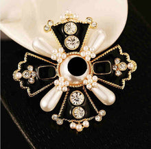 Load image into Gallery viewer, Palace Pearl Cross Brooch